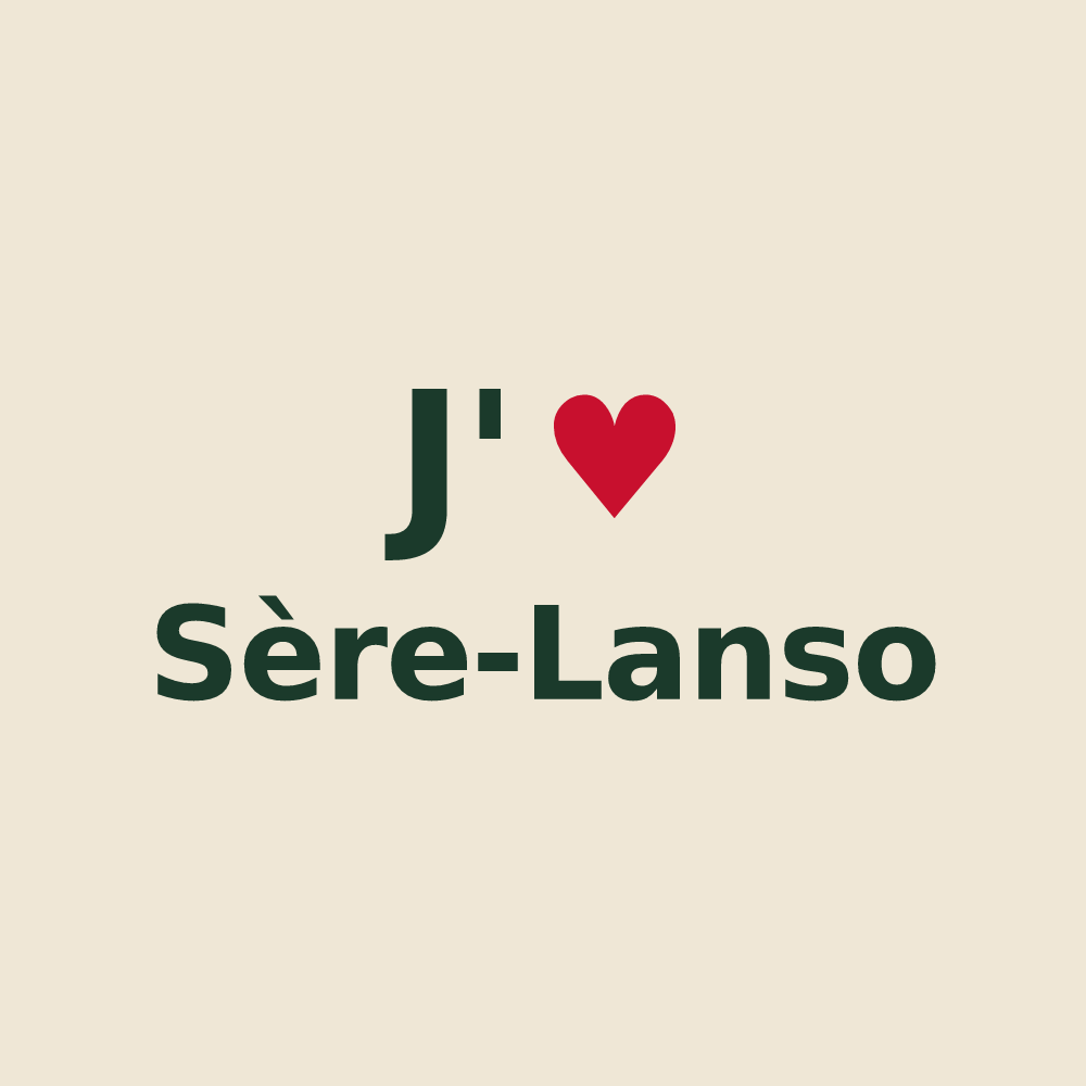Tote bag personnalisé Sère-Lanso — design J'aime Sère-Lanso