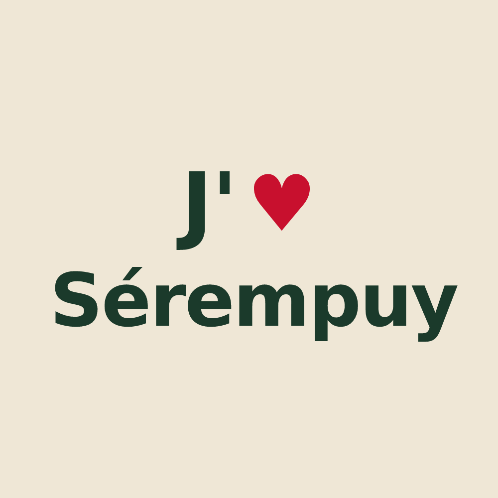 Tote bag personnalisé Sérempuy — design J'aime Sérempuy