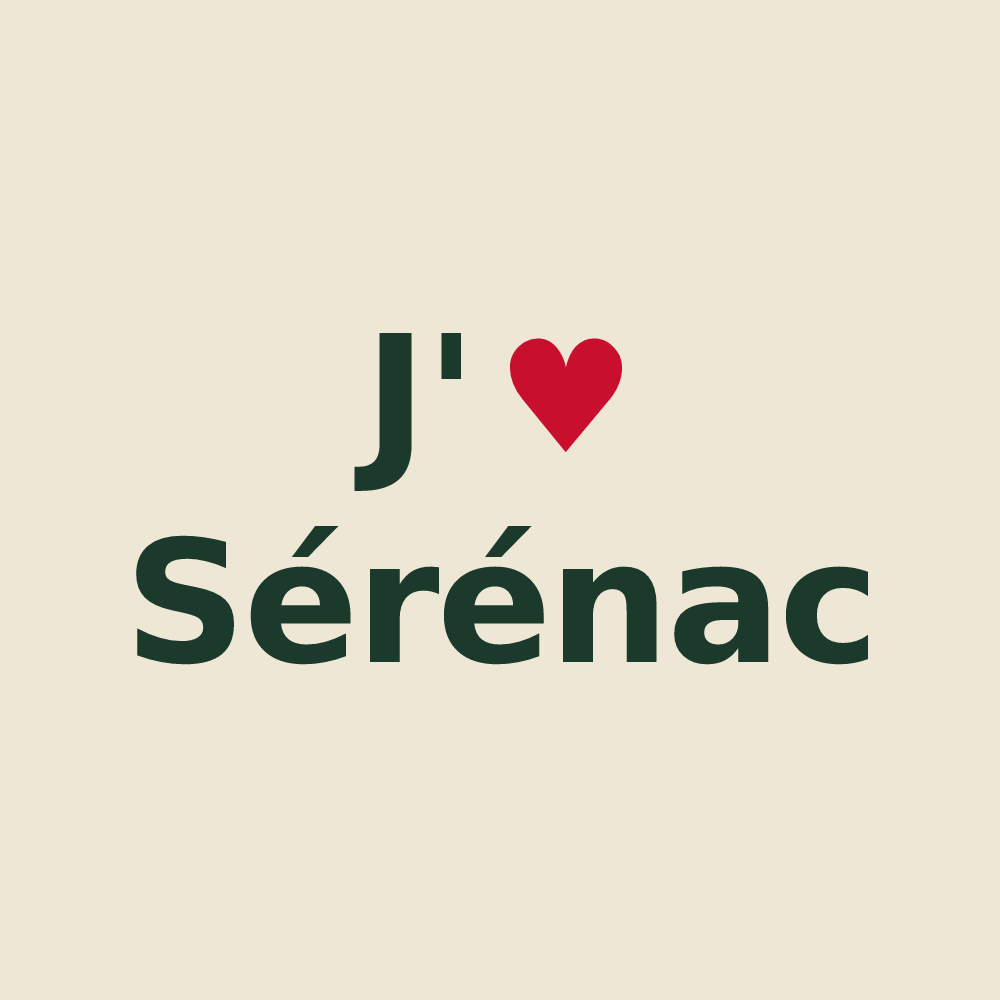 Tote bag personnalisé Sérénac — design J'aime Sérénac