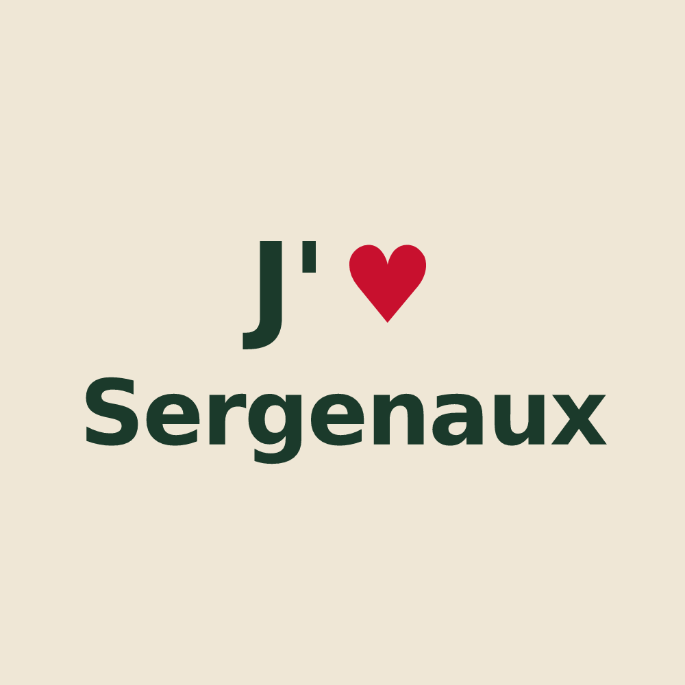 Tote bag personnalisé Sergenaux — design J'aime Sergenaux