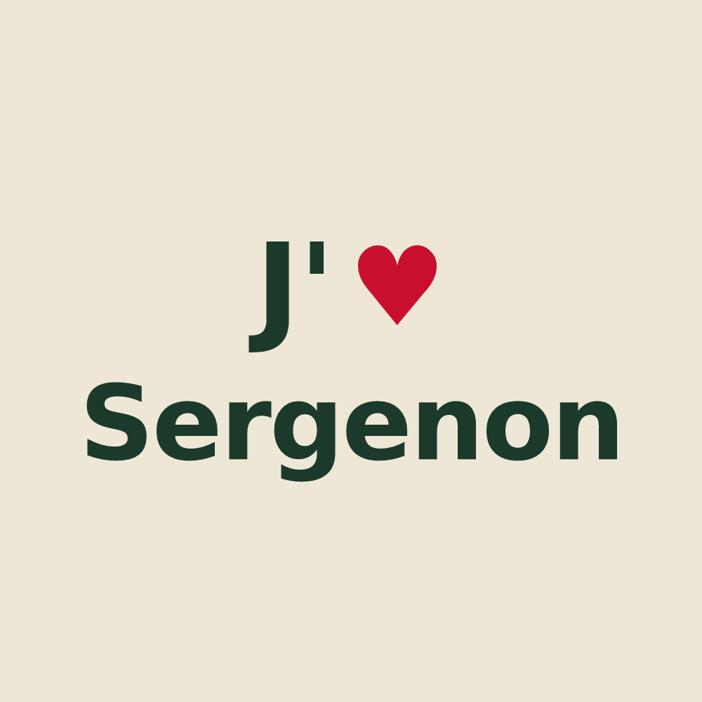 Tote bag personnalisé Sergenon — design J'aime Sergenon