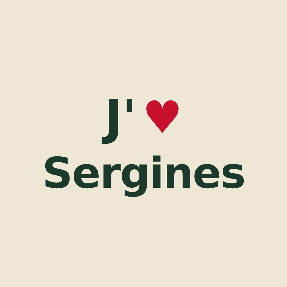 Tote bag personnalisé Sergines — design J'aime Sergines