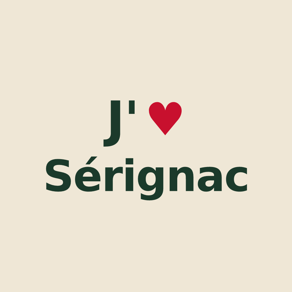 Tote bag personnalisé Sérignac — design J'aime Sérignac