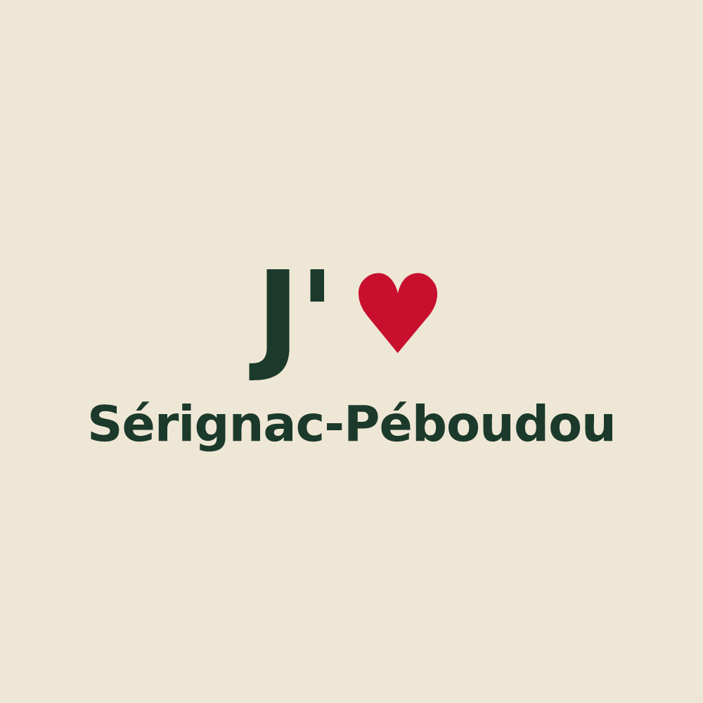 Tote bag personnalisé Sérignac-Péboudou — design J'aime Sérignac-Péboudou