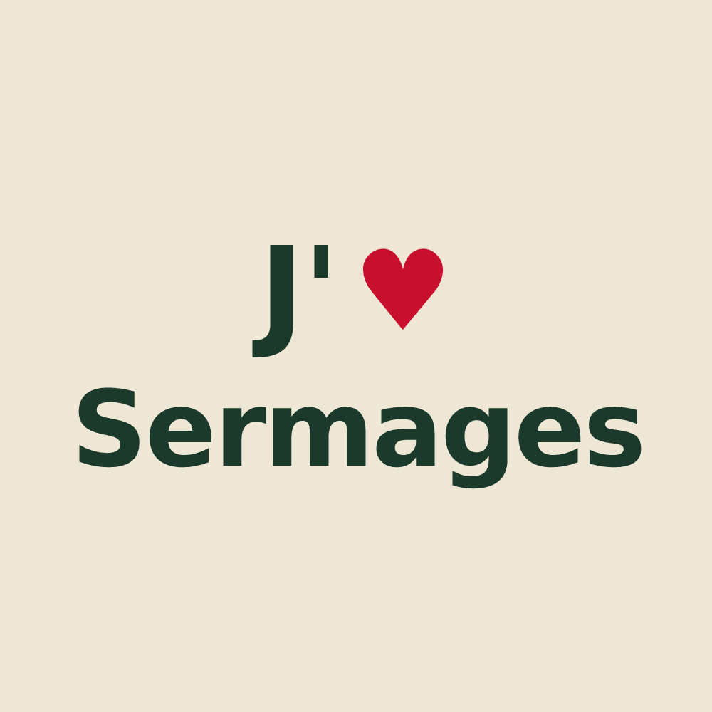 Tote bag personnalisé Sermages — design J'aime Sermages