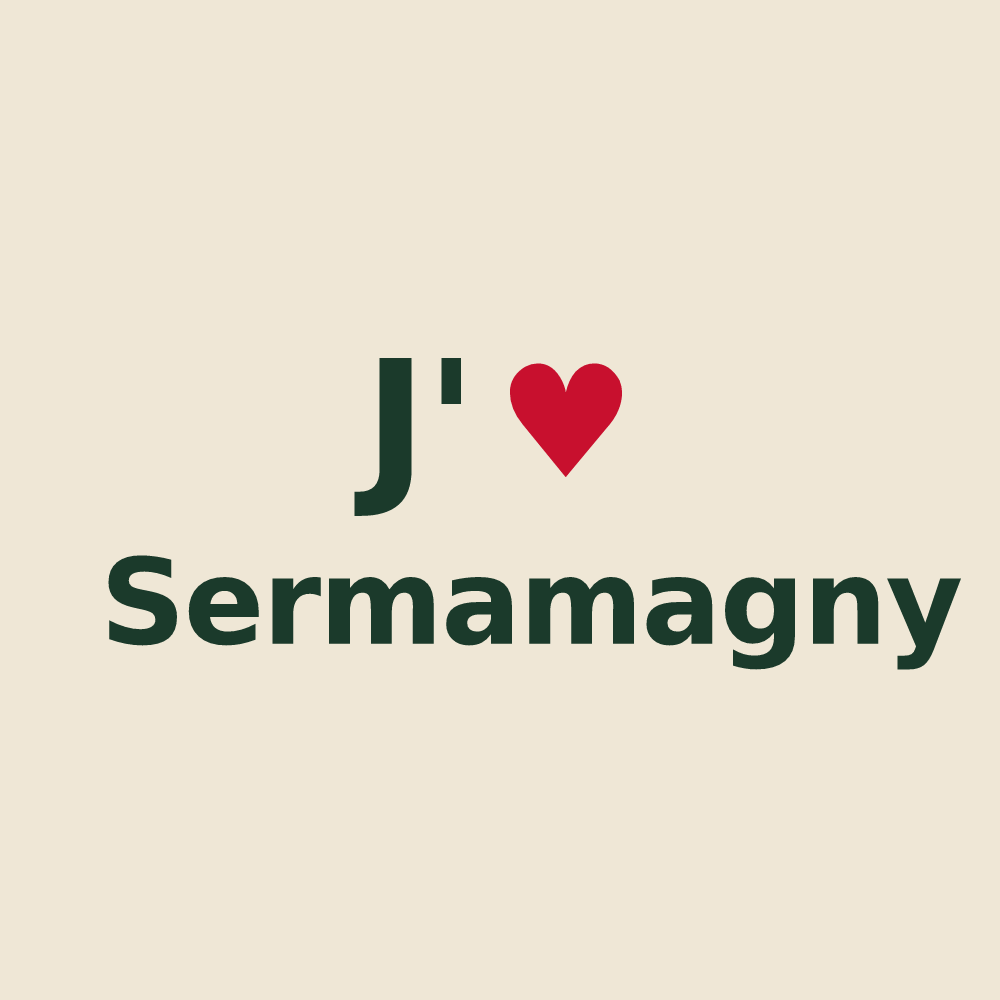 Tote bag personnalisé Sermamagny — design J'aime Sermamagny