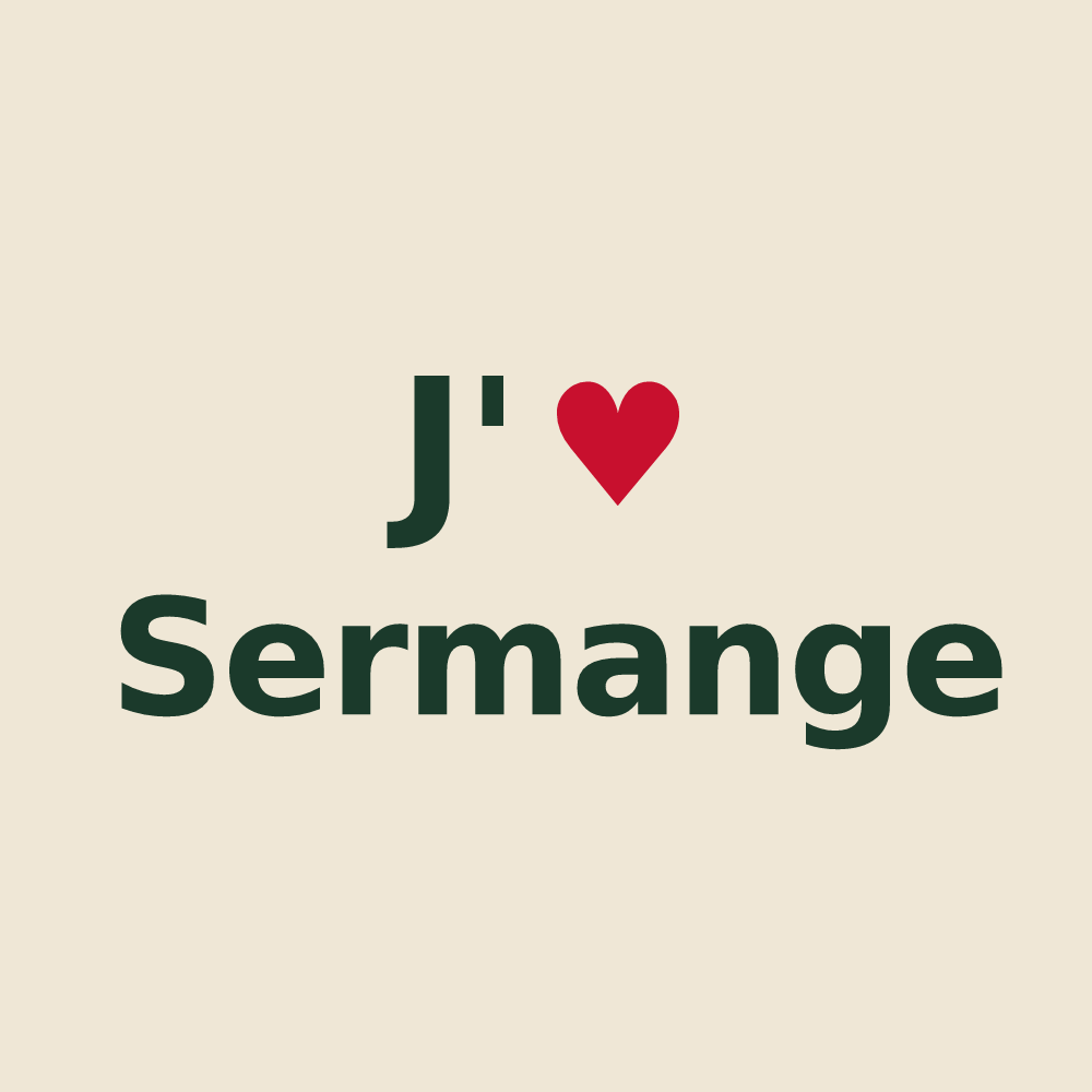 Tote bag personnalisé Sermange — design J'aime Sermange