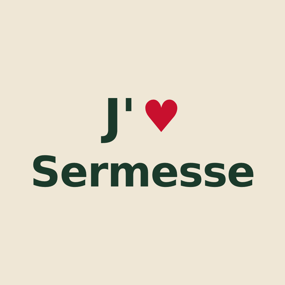 Tote bag personnalisé Sermesse — design J'aime Sermesse