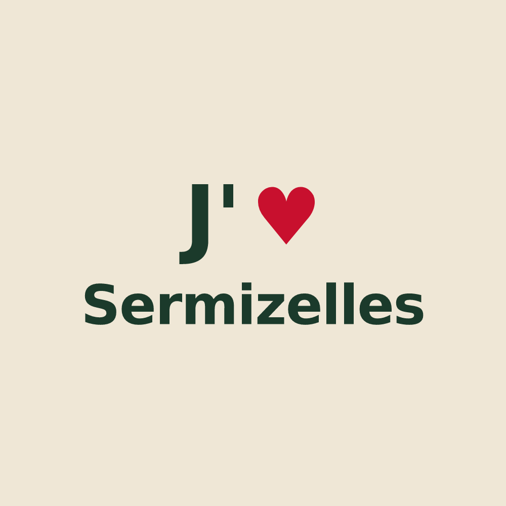 Tote bag personnalisé Sermizelles — design J'aime Sermizelles