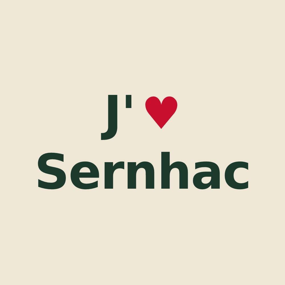 Tote bag personnalisé Sernhac — design J'aime Sernhac