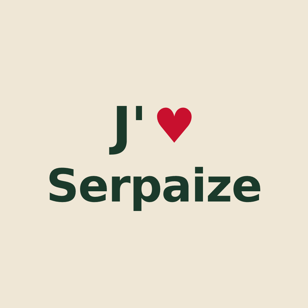 Tote bag personnalisé Serpaize — design J'aime Serpaize