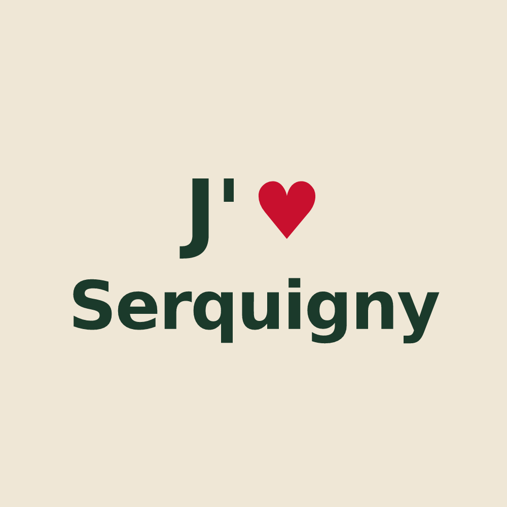 Tote bag personnalisé Serquigny — design J'aime Serquigny