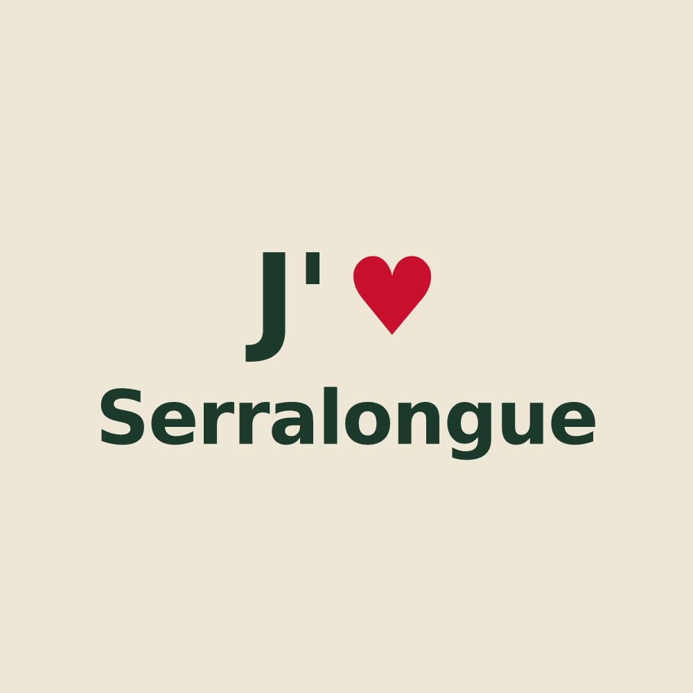 Tote bag personnalisé Serralongue — design J'aime Serralongue