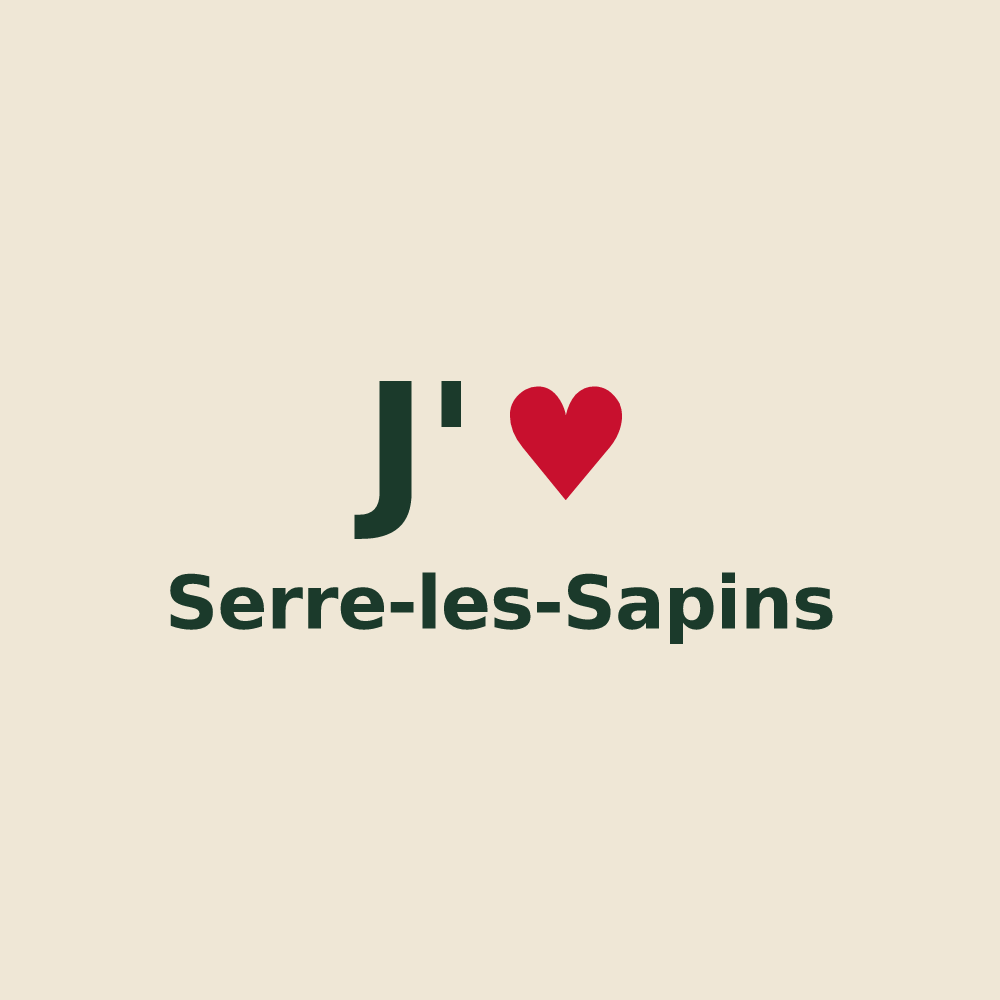 Tote bag personnalisé Serre-les-Sapins — design J'aime Serre-les-Sapins