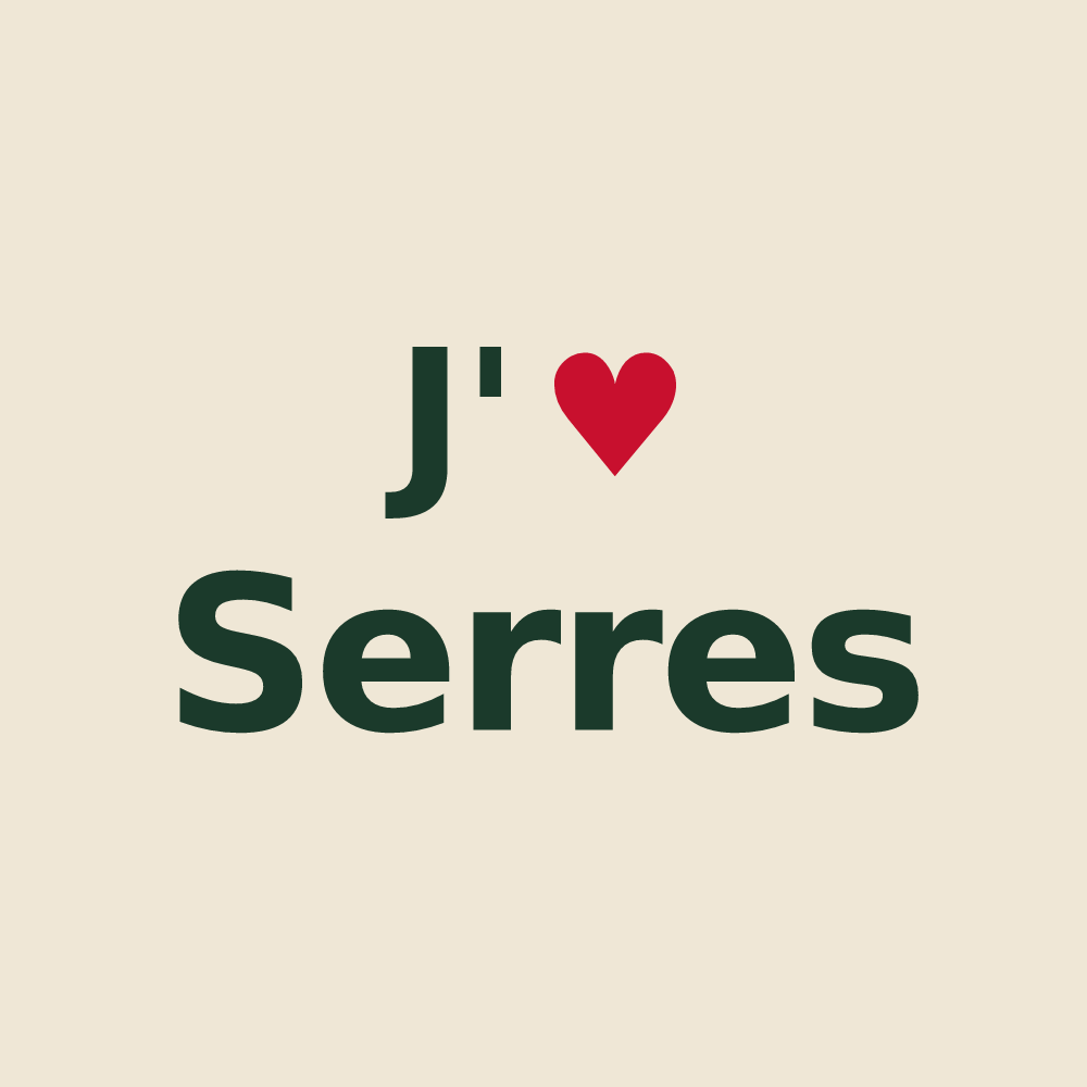 Tote bag personnalisé Serres — design J'aime Serres