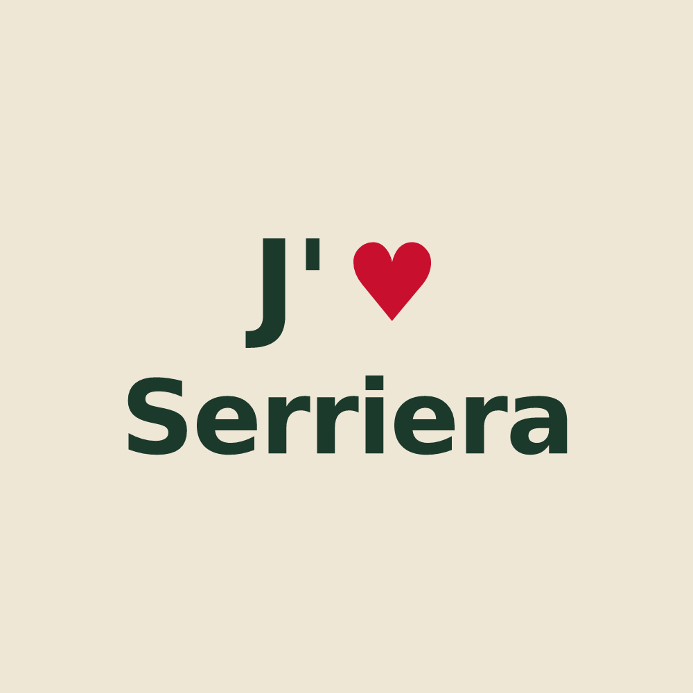 Tote bag personnalisé Serriera — design J'aime Serriera