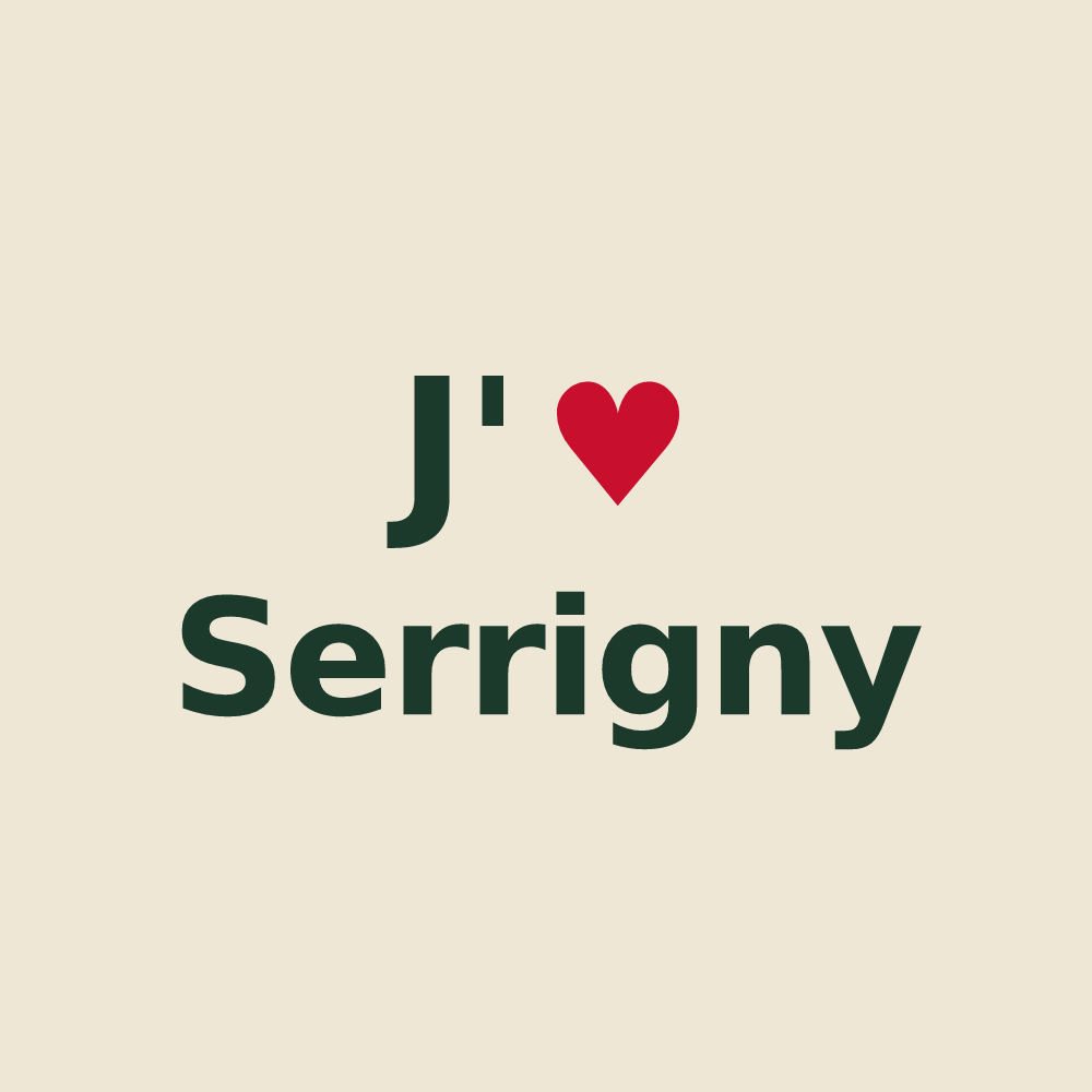 Tote bag personnalisé Serrigny — design J'aime Serrigny