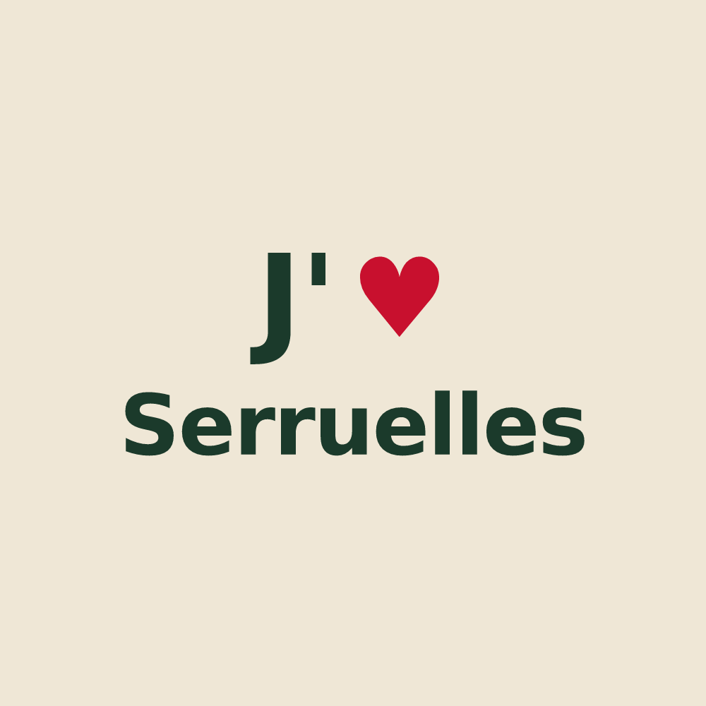 Tote bag personnalisé Serruelles — design J'aime Serruelles