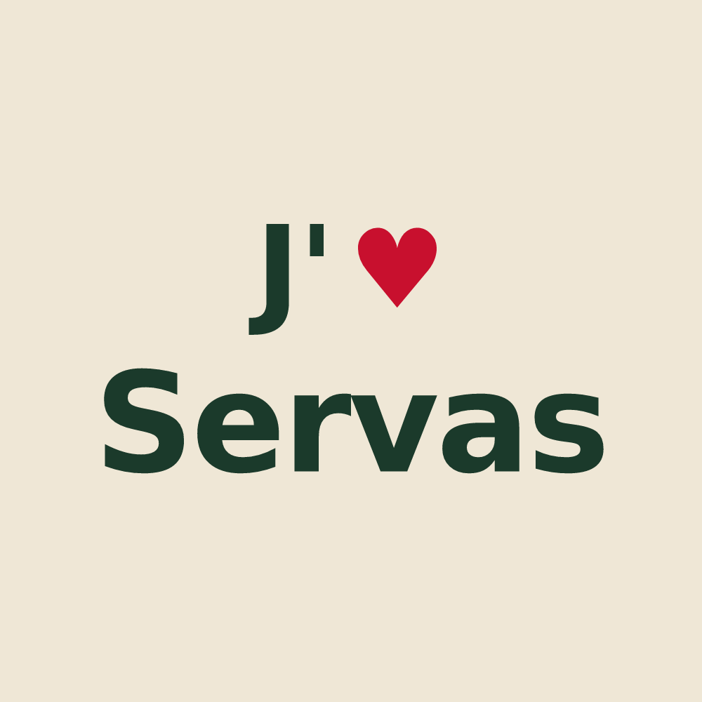 Tote bag personnalisé Servas — design J'aime Servas