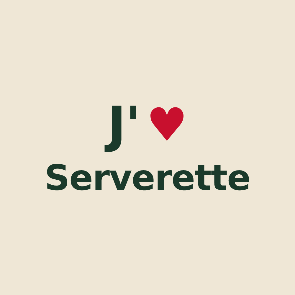 Tote bag personnalisé Serverette — design J'aime Serverette