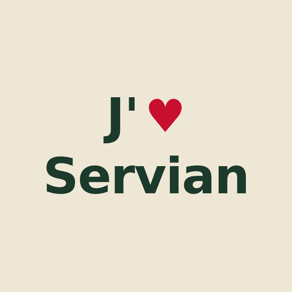 Tote bag personnalisé Servian — design J'aime Servian