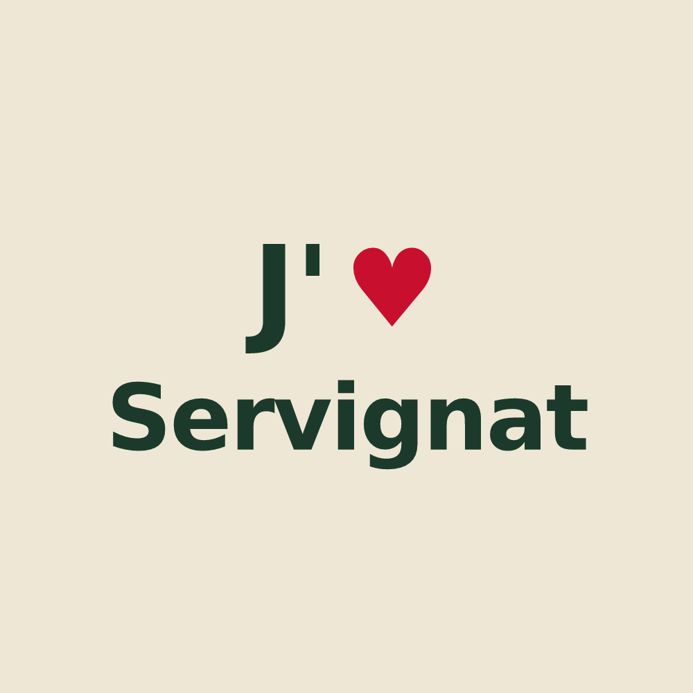 Tote bag personnalisé Servignat — design J'aime Servignat
