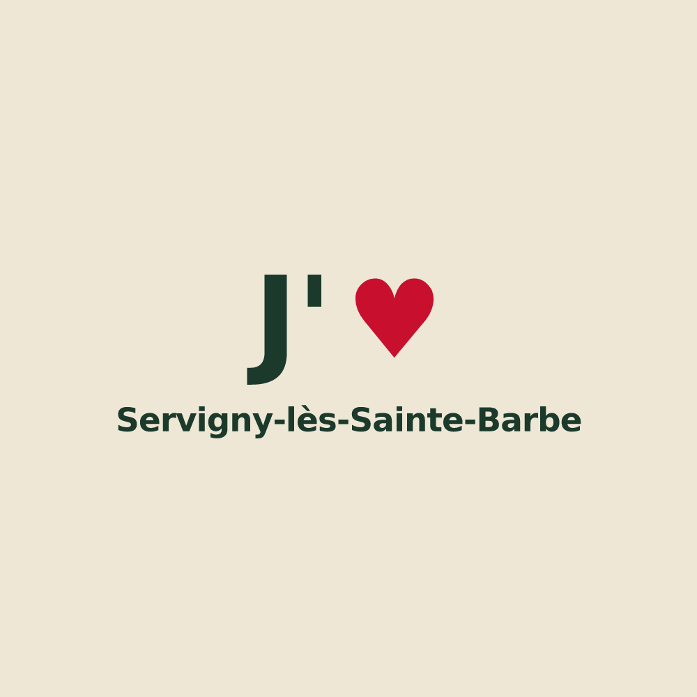 Tote bag personnalisé Servigny-lès-Sainte-Barbe — design J'aime Servigny-lès-Sainte-Barbe