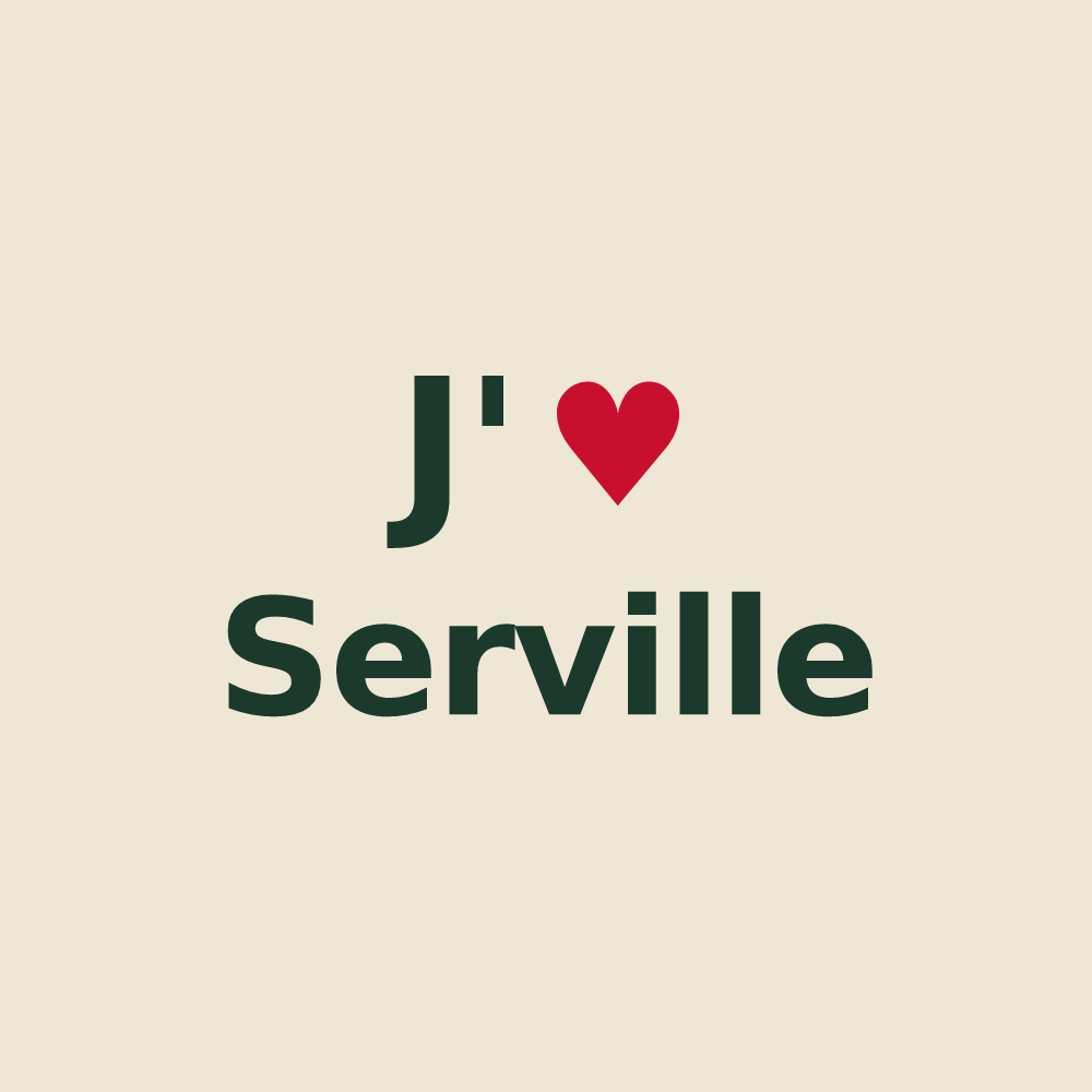 Tote bag personnalisé Serville — design J'aime Serville