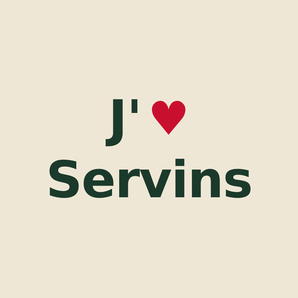 Tote bag personnalisé Servins — design J'aime Servins