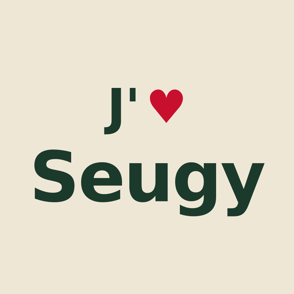 Tote bag personnalisé Seugy — design J'aime Seugy