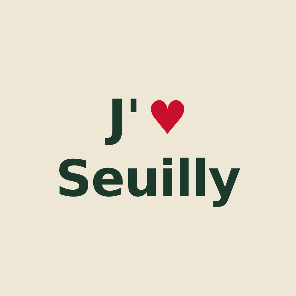 Tote bag personnalisé Seuilly — design J'aime Seuilly