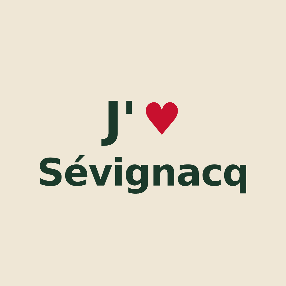 Tote bag personnalisé Sévignacq — design J'aime Sévignacq