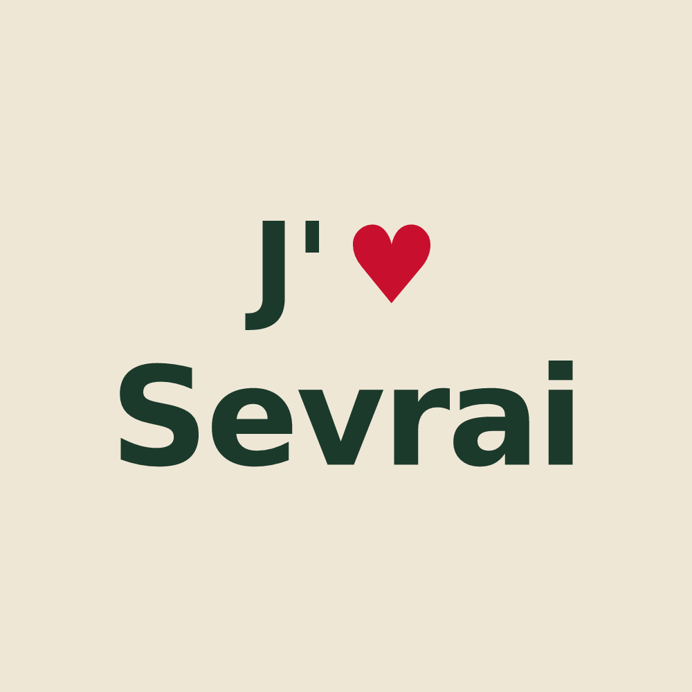 Tote bag personnalisé Sevrai — design J'aime Sevrai