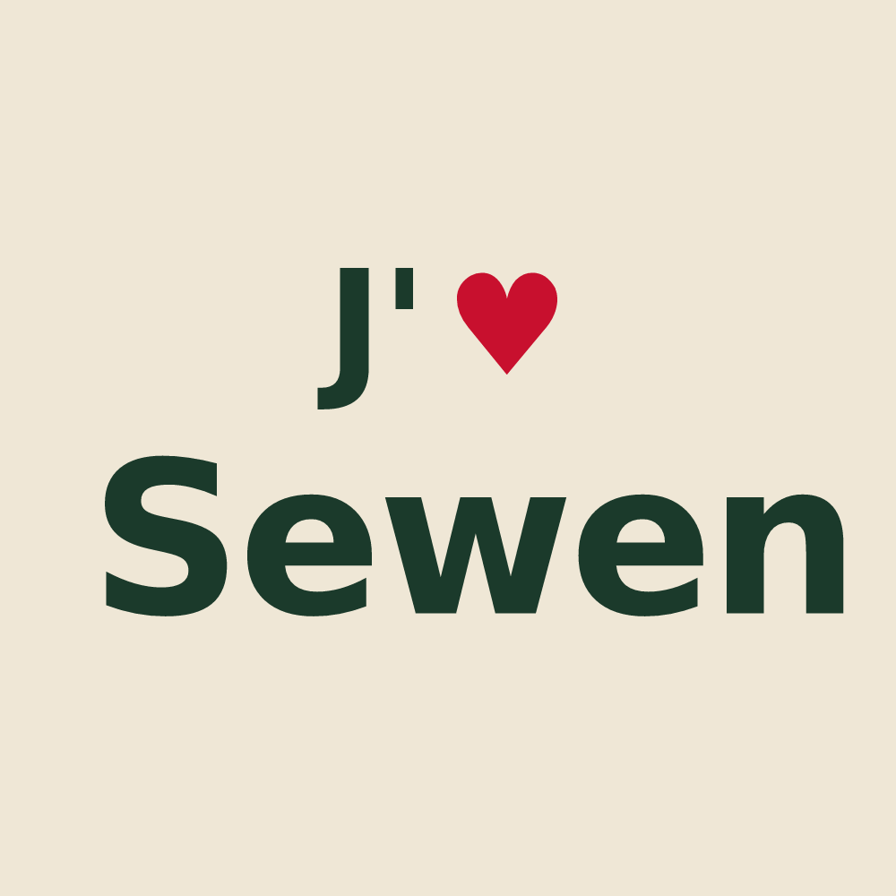 Tote bag personnalisé Sewen — design J'aime Sewen