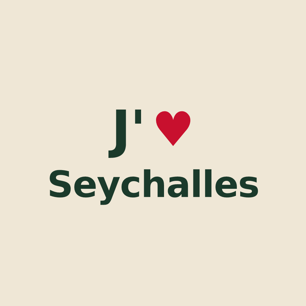 Tote bag personnalisé Seychalles — design J'aime Seychalles