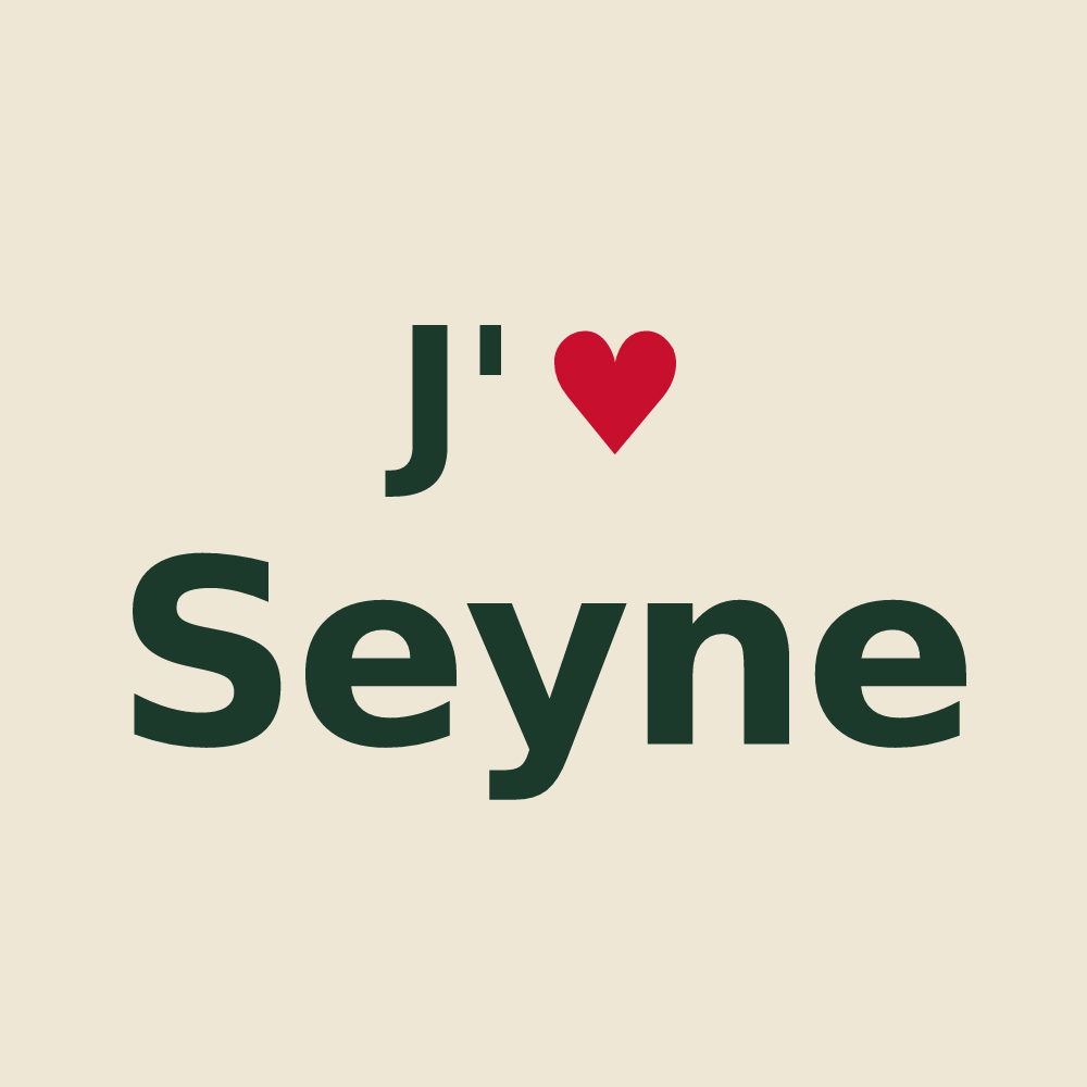 Tote bag personnalisé Seyne — design J'aime Seyne