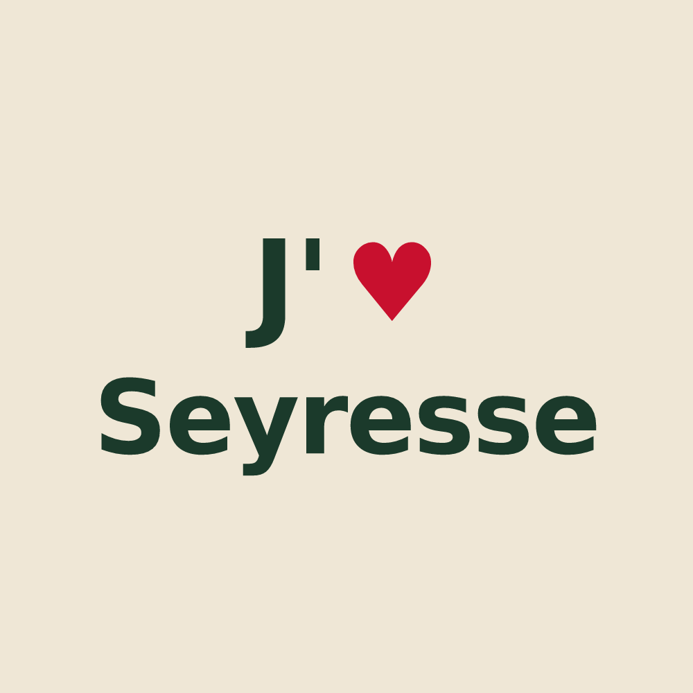 Tote bag personnalisé Seyresse — design J'aime Seyresse