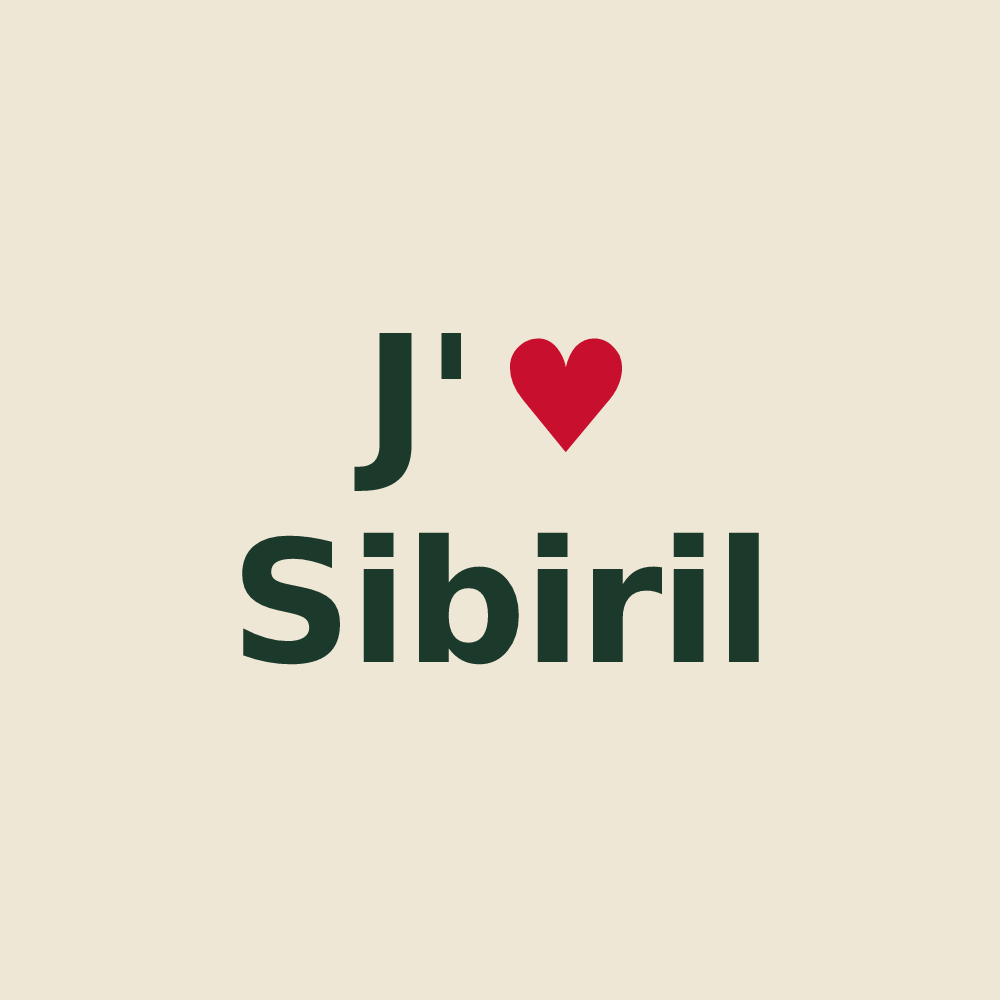Tote bag personnalisé Sibiril — design J'aime Sibiril