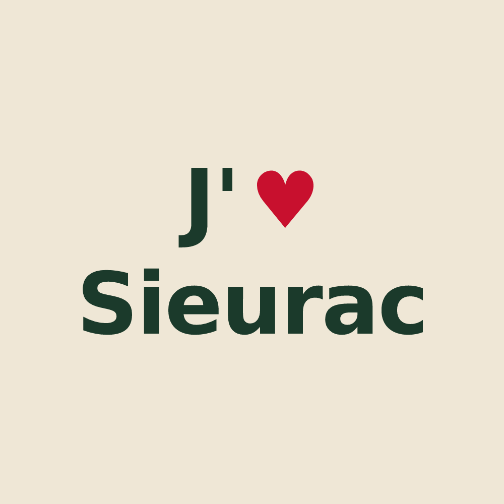 Tote bag personnalisé Sieurac — design « J'aime Sieurac » imprimé sur le tote bag
