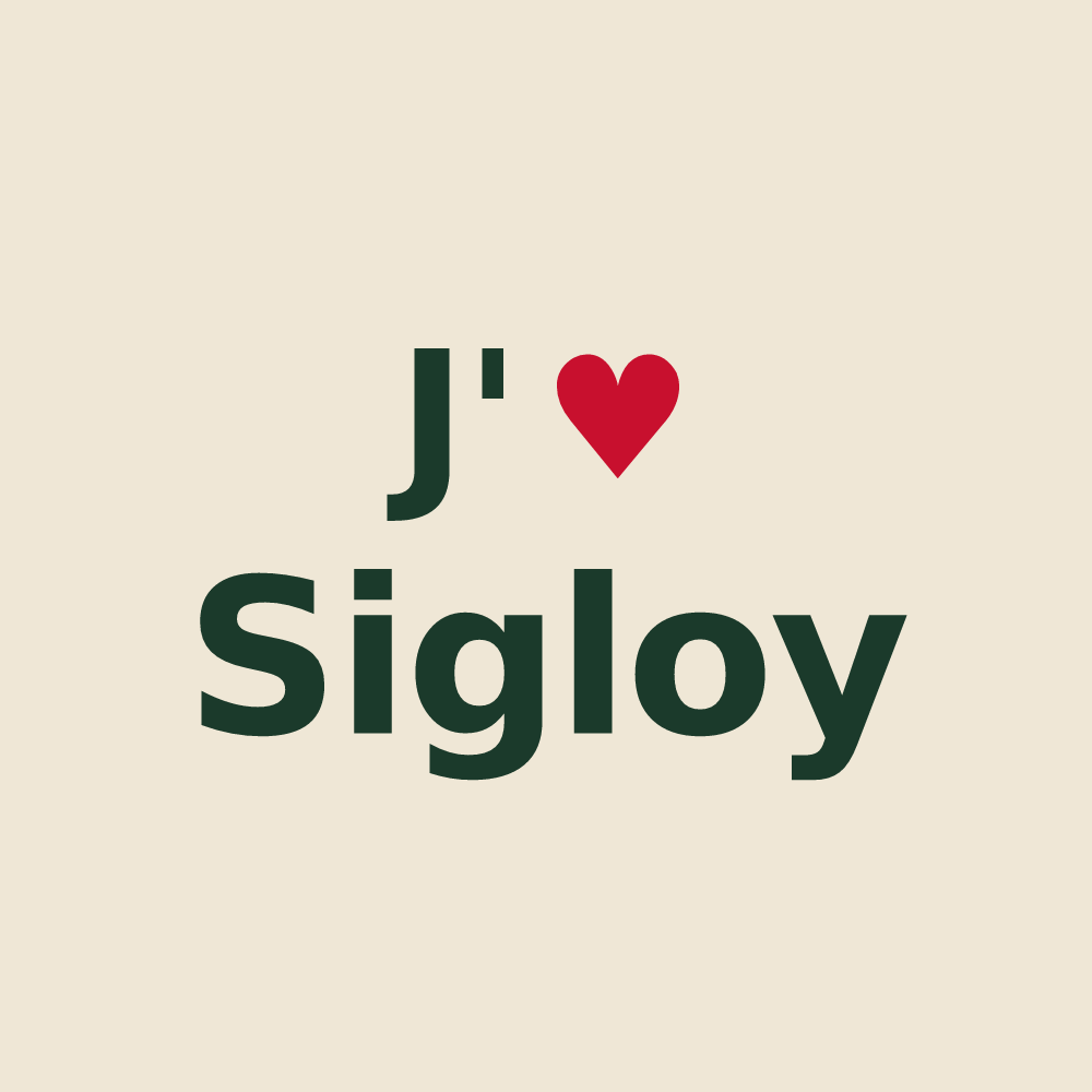 Tote bag personnalisé Sigloy — design J'aime Sigloy
