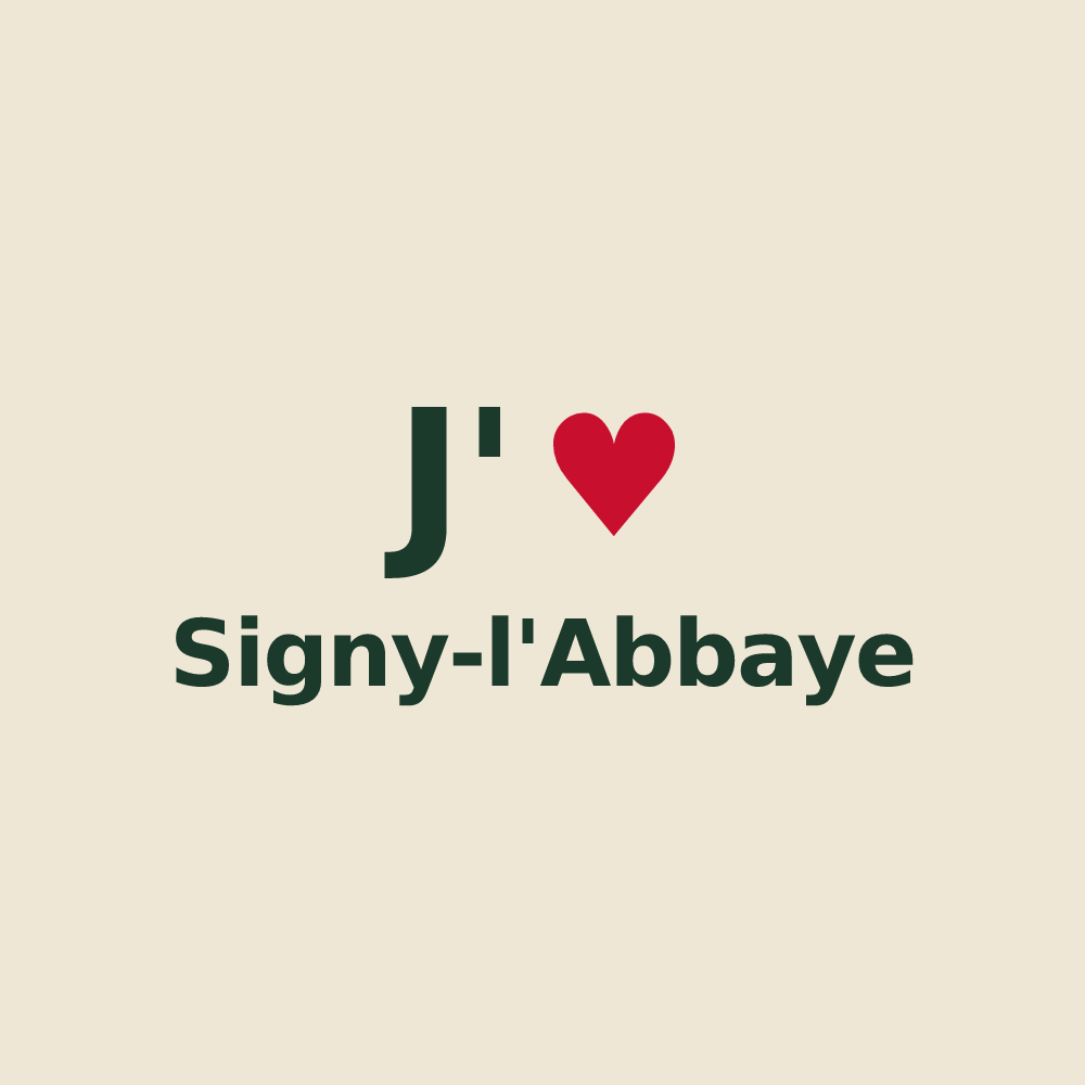Tote bag personnalisé Signy-l'Abbaye — design J'aime Signy-l'Abbaye
