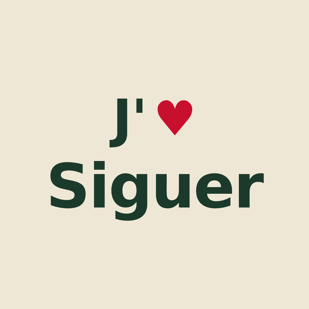 Tote bag personnalisé Siguer — design J'aime Siguer