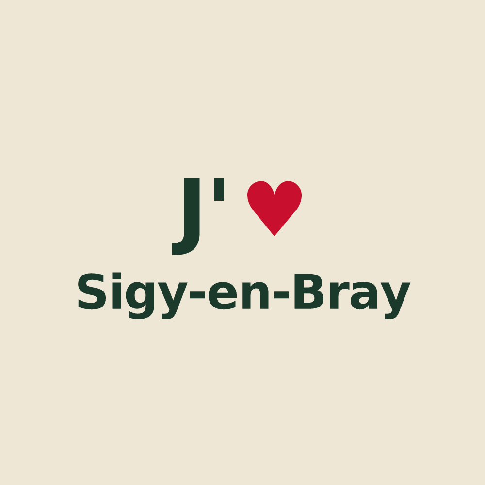 Tote bag personnalisé Sigy-en-Bray — design J'aime Sigy-en-Bray