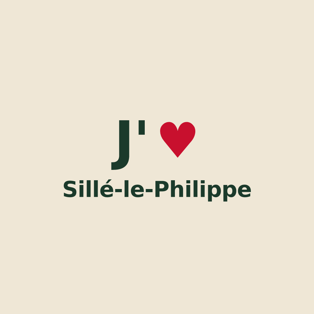 Tote bag personnalisé Sillé-le-Philippe — design J'aime Sillé-le-Philippe