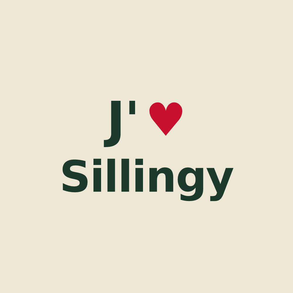 Tote bag personnalisé Sillingy — design « J'aime Sillingy » imprimé sur le tote bag