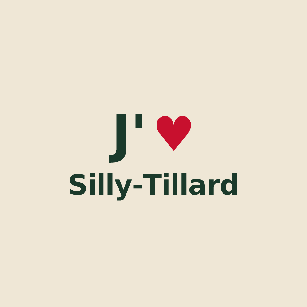 Tote bag personnalisé Silly-Tillard — design J'aime Silly-Tillard