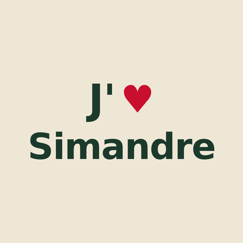Tote bag personnalisé Simandre — design J'aime Simandre