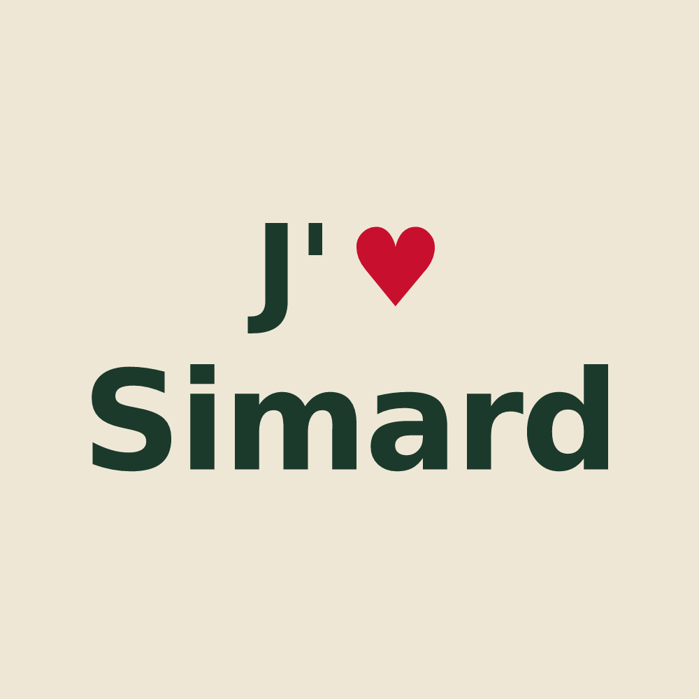 Tote bag personnalisé Simard — design J'aime Simard