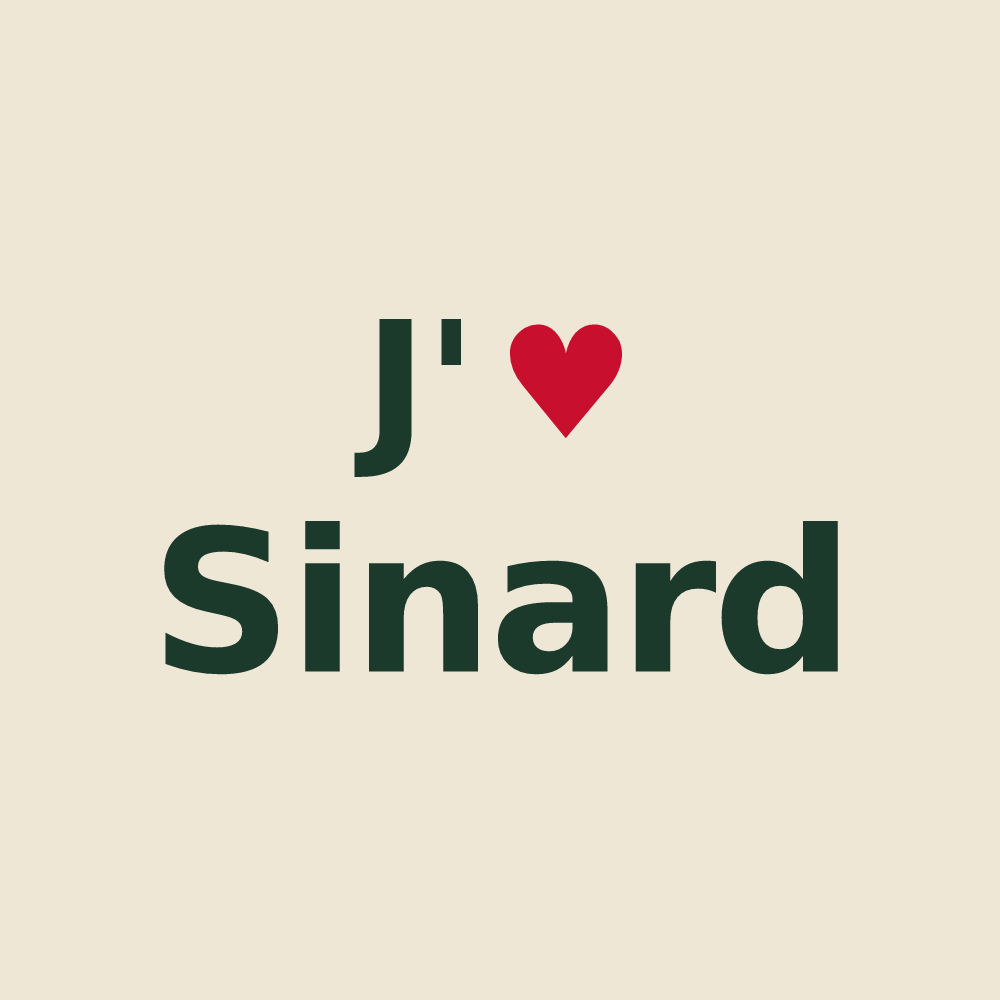 Tote bag personnalisé Sinard — design J'aime Sinard