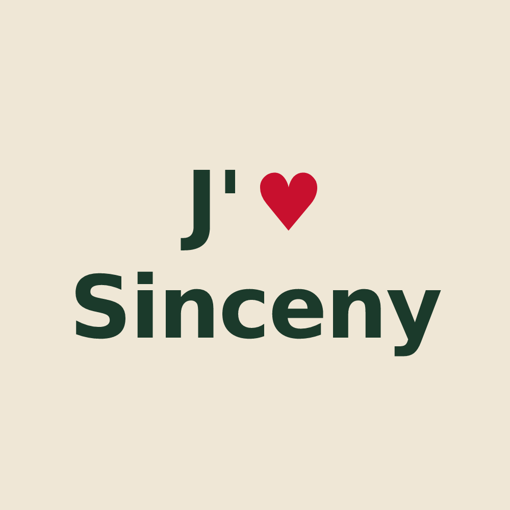 Tote bag personnalisé Sinceny — design J'aime Sinceny